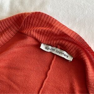 Autumn Cashmere Open Knit Drape Cardigan, Size Small in Burnt Orange